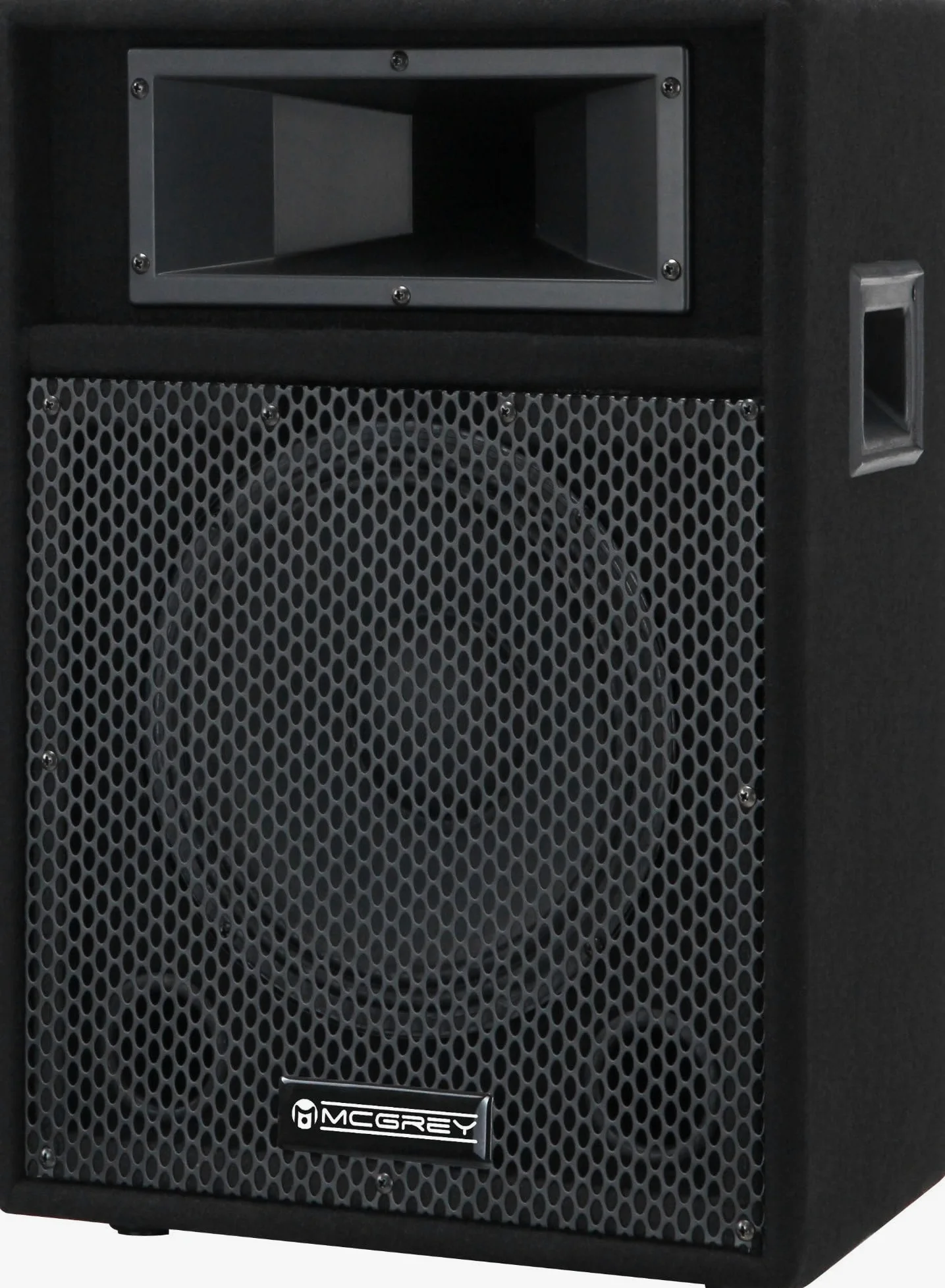 McGrey PA-110 10/2 Passive DJ PA Lautsprecher Box (2-Wege, Trapezform, 50/100/200 Watt RMS/Musikleistung/Peak, 10" Speaker, 2" Piezo-Hochtöner, SPK- und 6,35 mm Klinkenanschlüsse) schwarz
