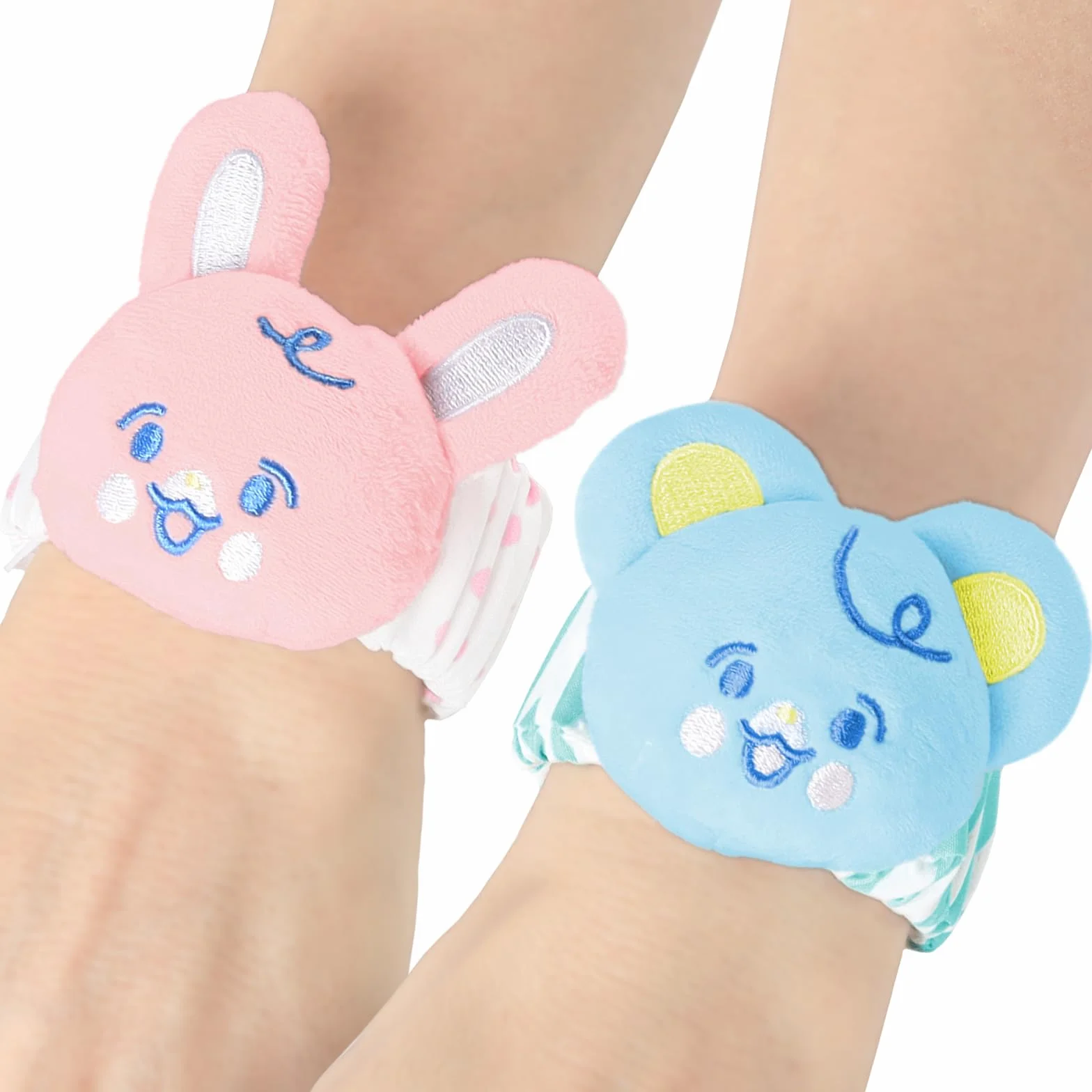 LittleForBig Armrasseln für Erwachsene - Weiches, verstellbares Armband mit Glöckchen im „Baby-Parade“ Design 2er-Set