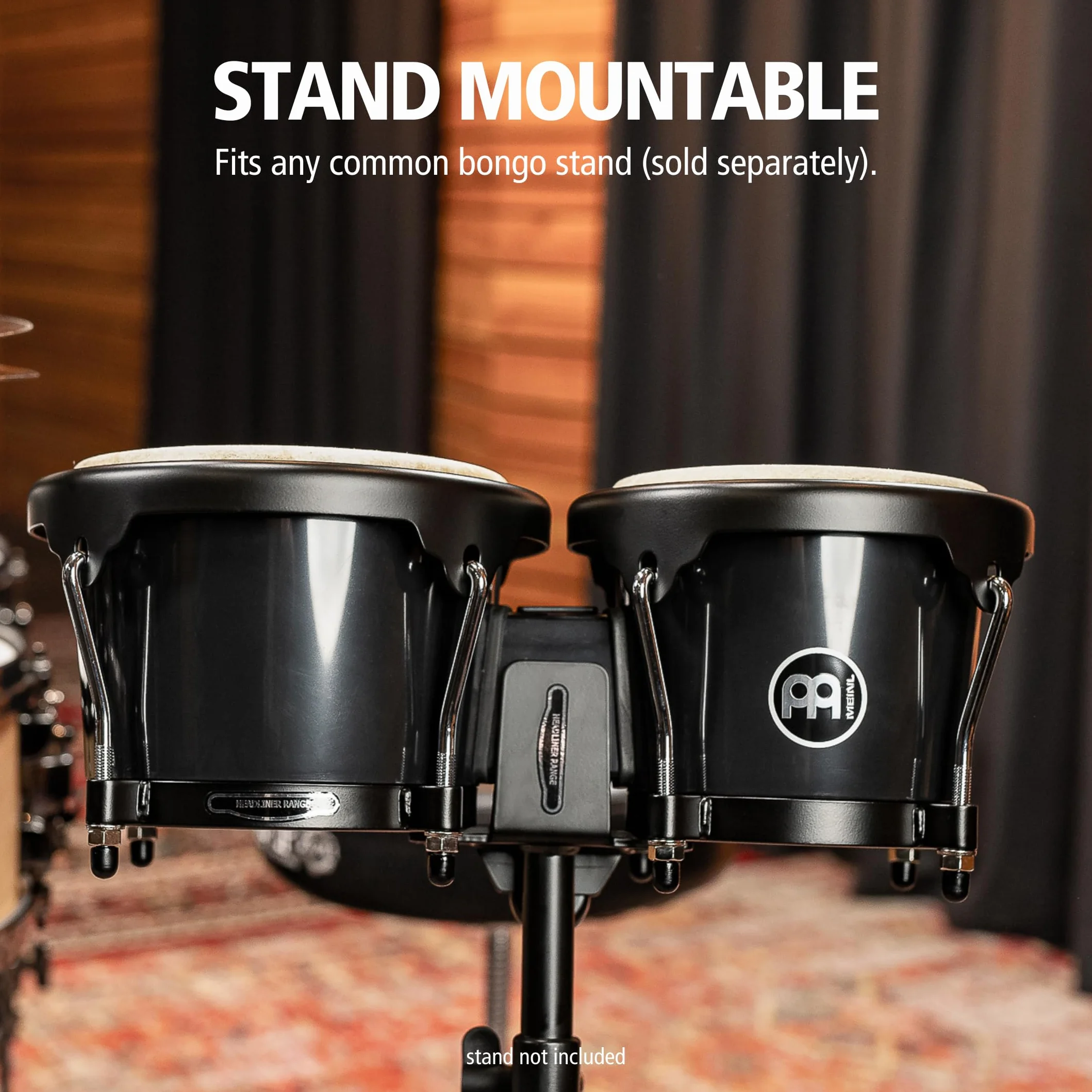Meinl Headliner Bongos HB50BK, Black, Black HW