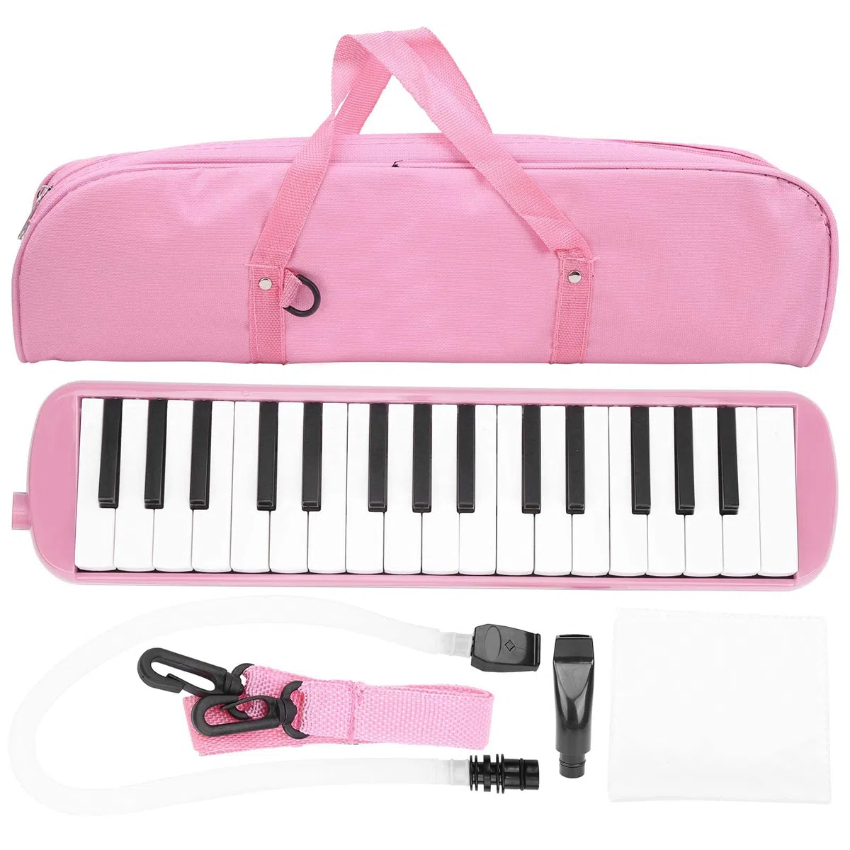 32 Tasten Melodica, 42,5x10,5cm/16,7x4,1 Zoll Professioneller ABS Mund Melodica Air Piano Mundharmonika Melodica Keyboard Orgel Melodica Instrument mit Tragetasche für Erwachsene Studenten Kinder