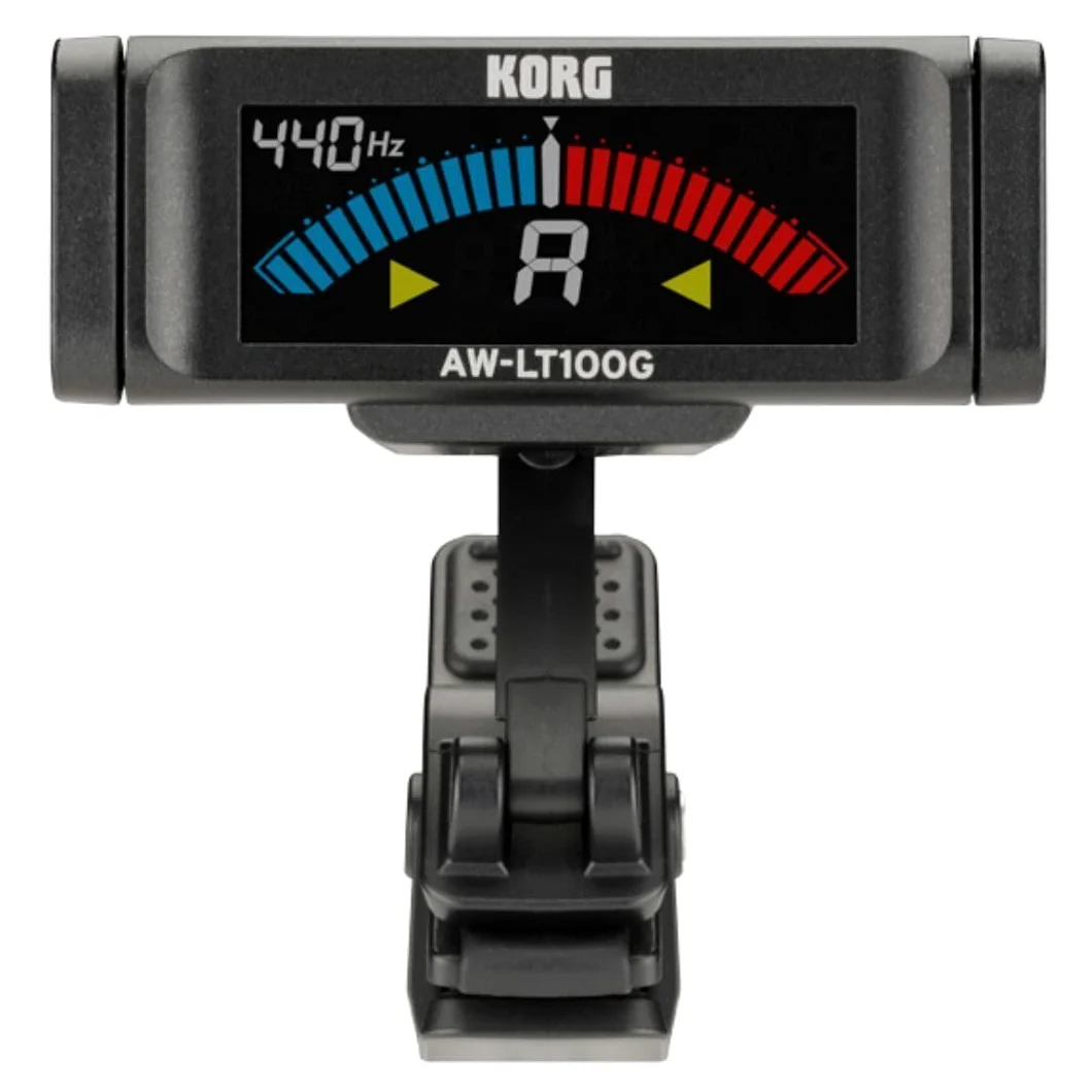 KORG Stimmgerät AWLT100-G Gitarre, E-Gitarre, Akustikgitarre, chromatische, Clip-Tuner mit Kalibrierfunktion, schwarz