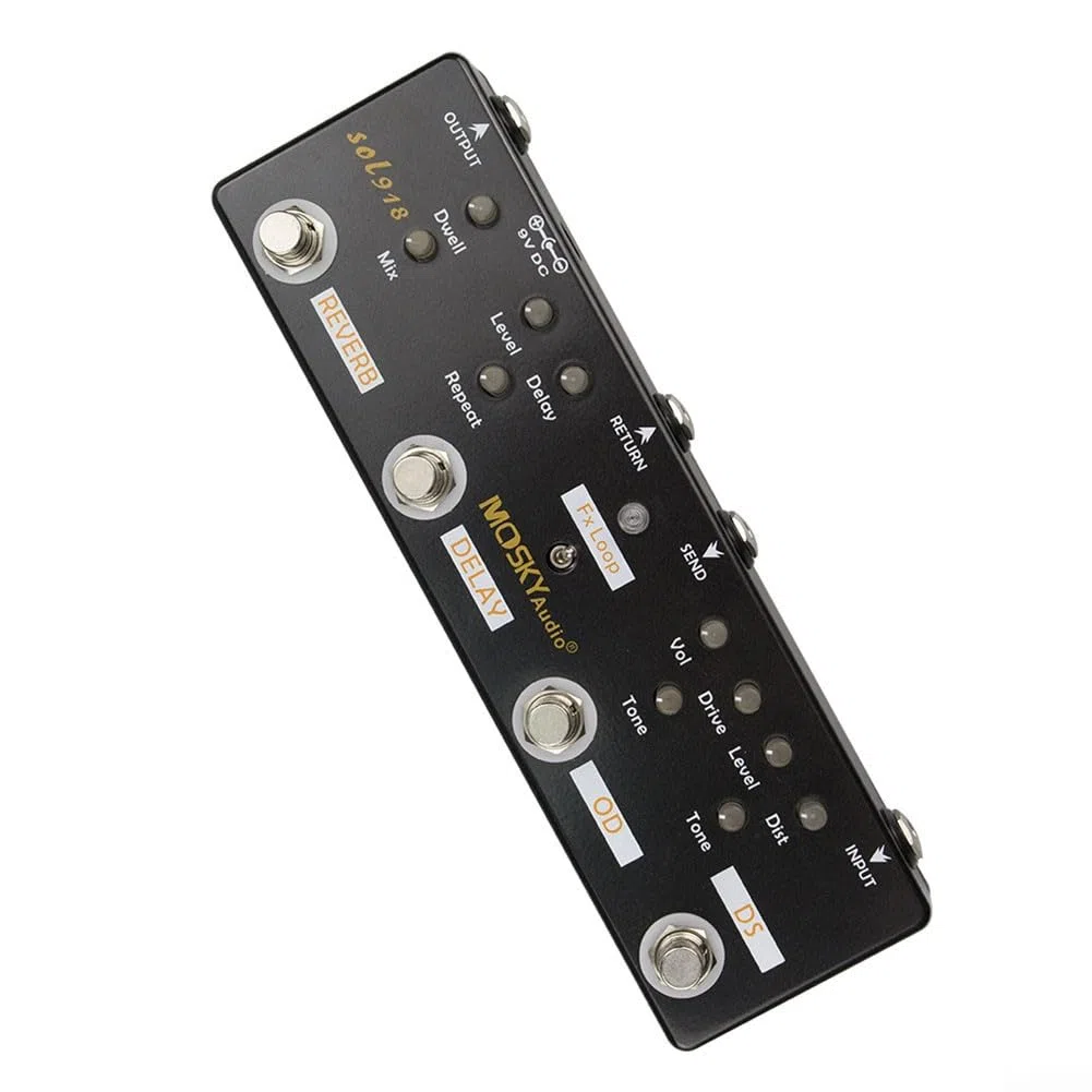 5-in-1 Gitarre Multi-Effektpedal Distortion Delay Reverb Overdrive Loop Gitarre Musik Zubehör für Gitarre Enthusiasten