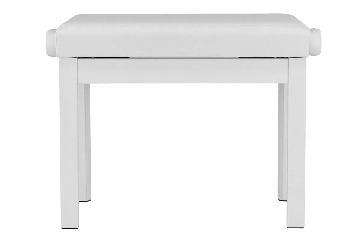 GEWA Pianobank Student - Massivholz - Sitzbezug Kunstleder - Leichtgängige Höhenverstellung 48-57 cm - Stabile Konstruktion - weiß matt