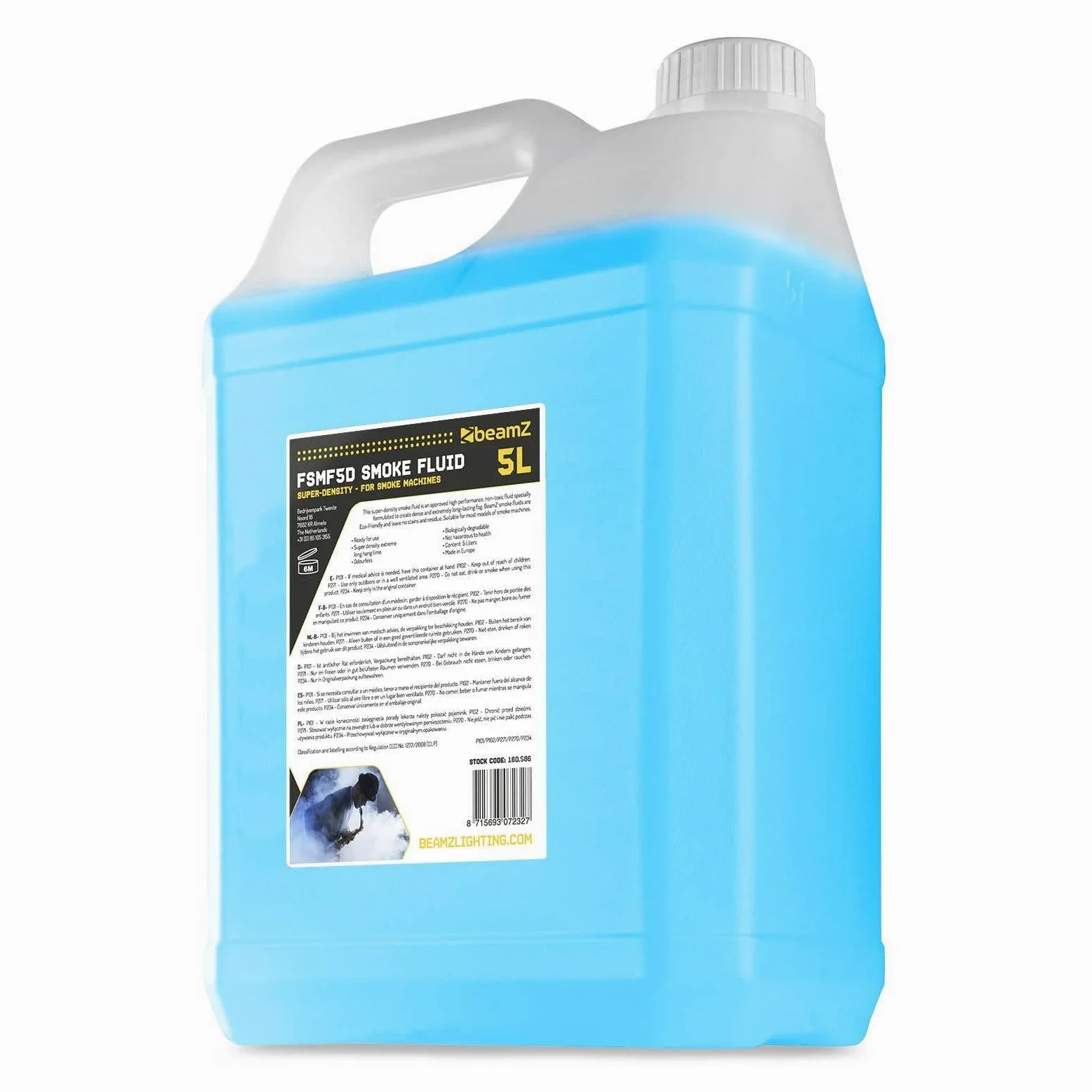 BeamZ Nebelfluid 5 Liter - Universelles wasserbasiertes und sicheres, ultrakonzentriertes Nebelfluid