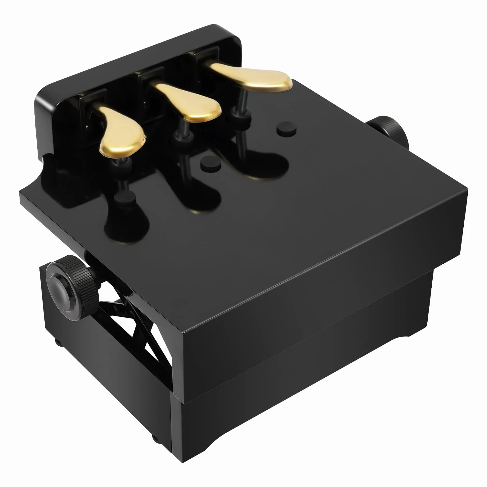 Klavier Pedal Extender Bank Pedalverlängerung Höhenverstellbar Pedaleffekt Bank mit 3 Pedalen für vertikales Klavier, elektronisches Klavier, Flügel, Schwarz