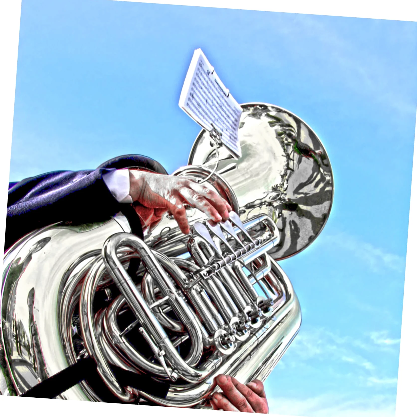 Marschgabel für Blasinstrumente Tragbarer Notenclip für Tuba Bariton und Trompete Stabil und Leicht für Musikorganisation Unterwegs