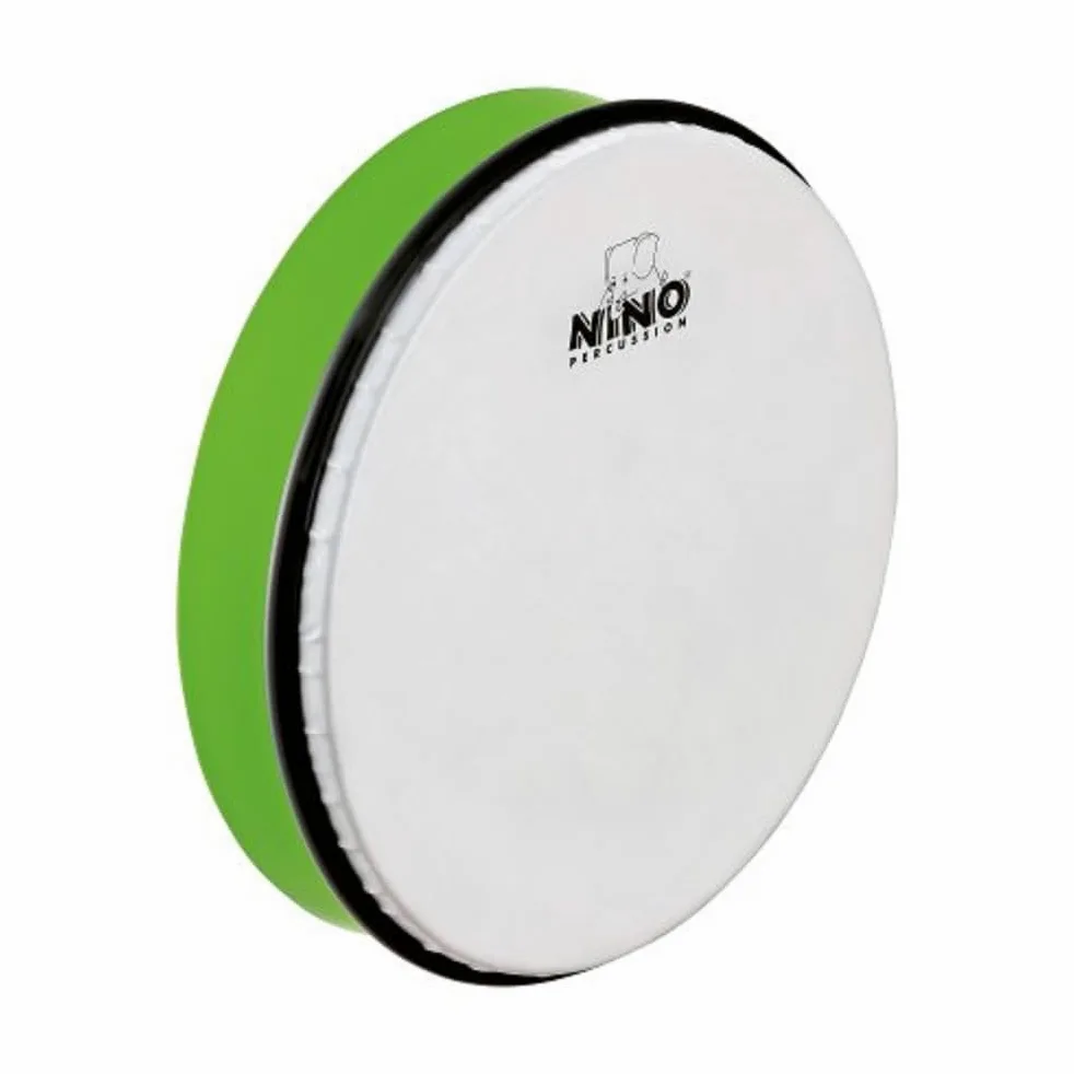 Nino Percussion Hand Drum Instrument - Große Handtrommel für Kinder ab 5 Jahren - Durchmesser 10 Zoll (ca. 25 cm) - Kunststoff, Grün (NINO5GG)