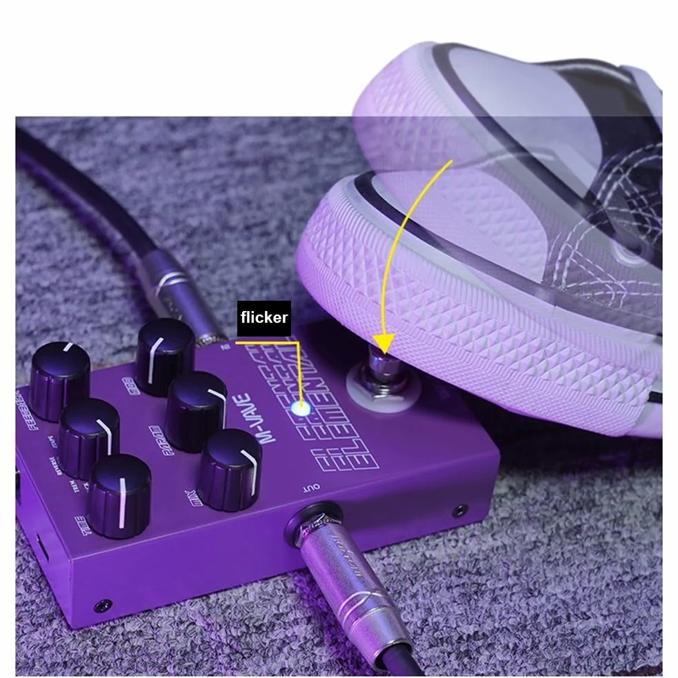 Delay and Reverb Gitarren-Bass-Effektpedal, digitales Delay-Pedal, Element-Pedal für M-vave 9 verschiedene Gitarreneffekt-Unterstützung für TAP