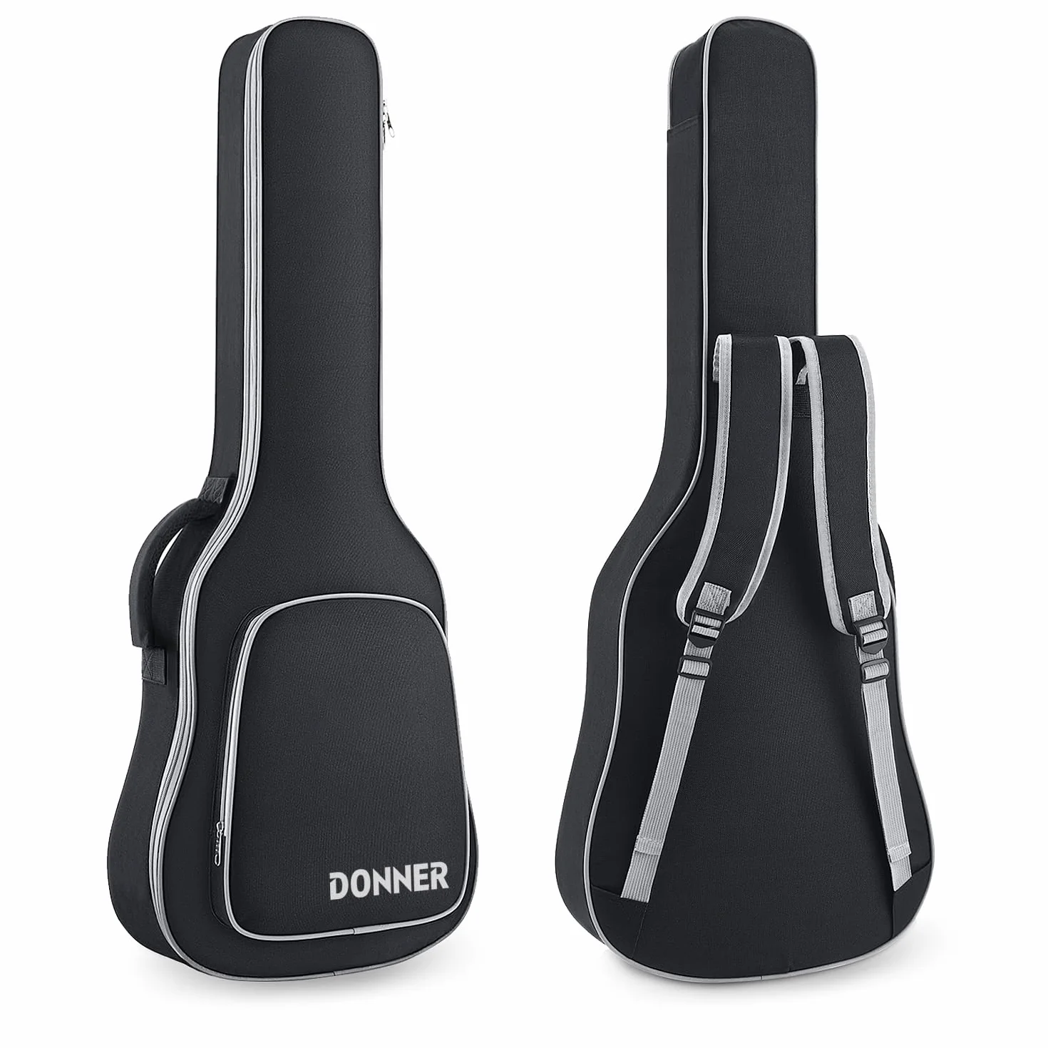 Donner E-Gitarren Gigbag 39 Zoll, 5 mm Polsterung, 600D Ripstop Nylon, Wasserabweisende Soft-Gitarrentasche mit verstellbaren Doppel-Schultergurten und gepolstertem Griff, Schwarz