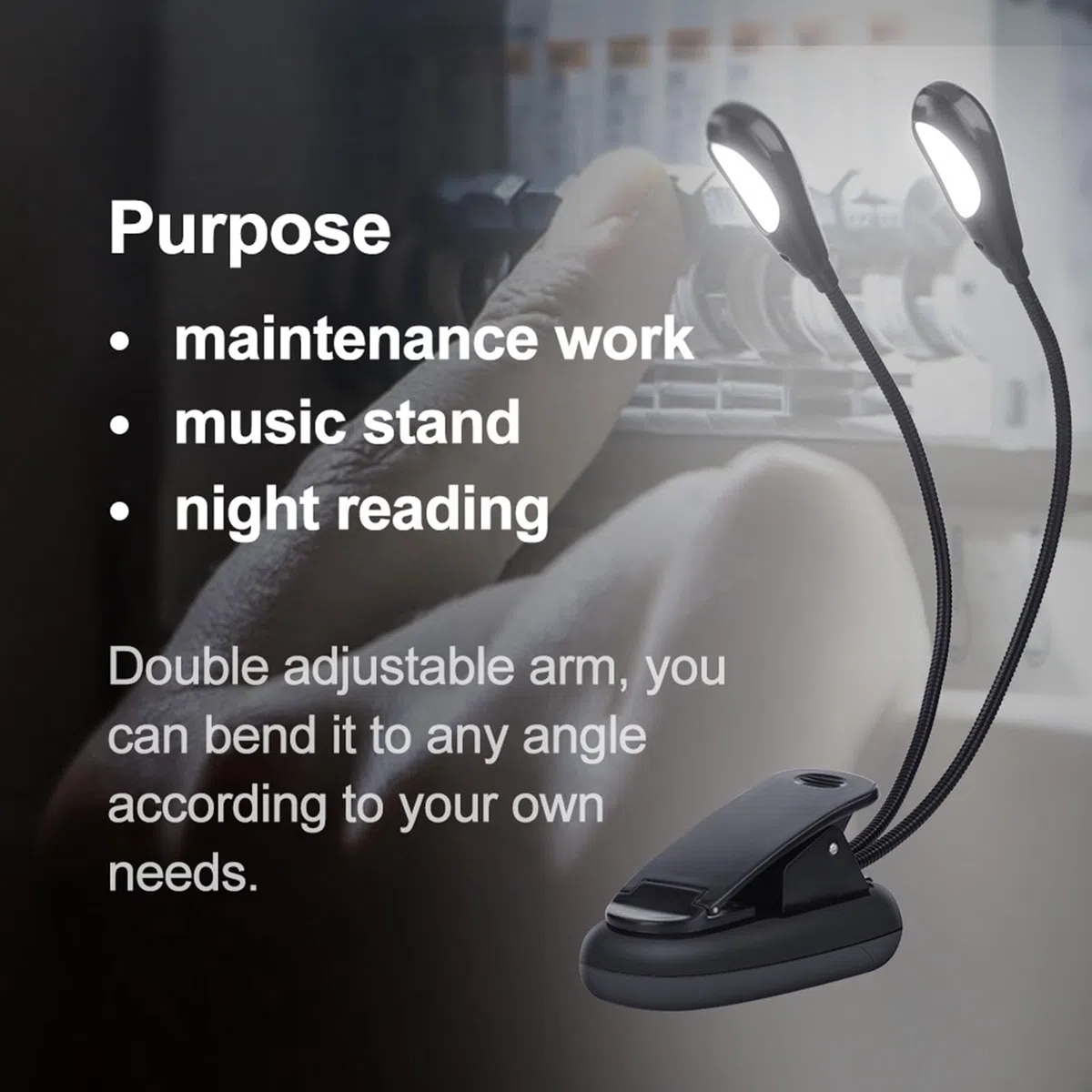 Wiederaufladbare Musikständer Licht, Clip auf Licht, optionale 6 LED- oder 8 LED -verstellbare Arme Licht (6 Lichter)