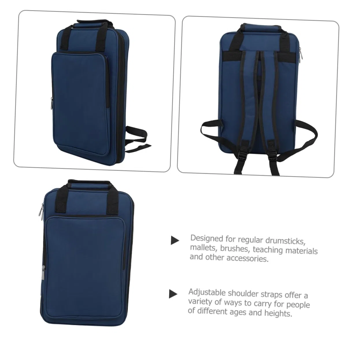 Drumstick Tasche Aus Oxford-Stoff Trommelstock-Haltertasche Mit Verstellbarem Schultergurt Großes Fassungsvermögen Für Drumsticks Mallets Lehrmaterialien Und Zubehör