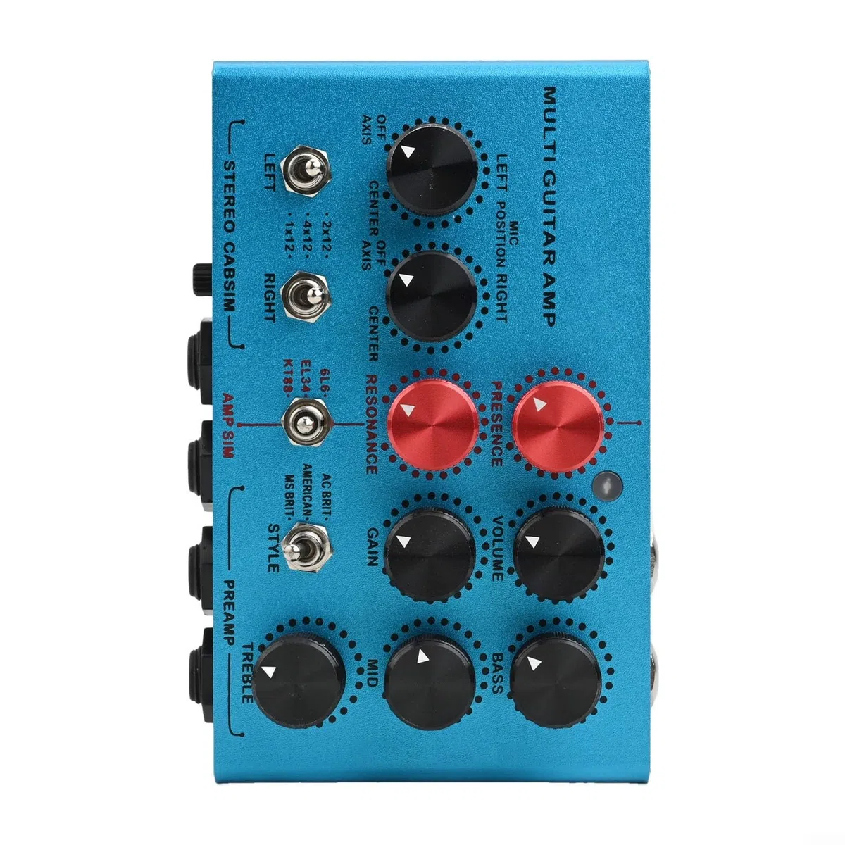 Für MOSKYAUDIO Multi-Effects Gitarrenverstärker Simulator Pedal mit Stereo Cab Simulation, Für FX Loop Station & TRS DI Output, Kompakter Elektrischer Vorverstärker Prozessor für Kopfhörer-Übung