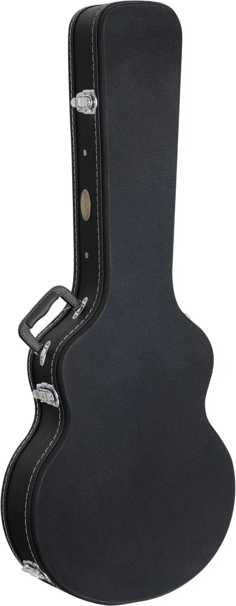 ROCKTILE Gitarrenkoffer für Semiacoustic Hollowbody Gitarren (gepolsterter Gigbag, integriertes Innenfach, abschliessbar, Gesamtlänge: 108cm, Höhe: 8,5 cm) Schwarz