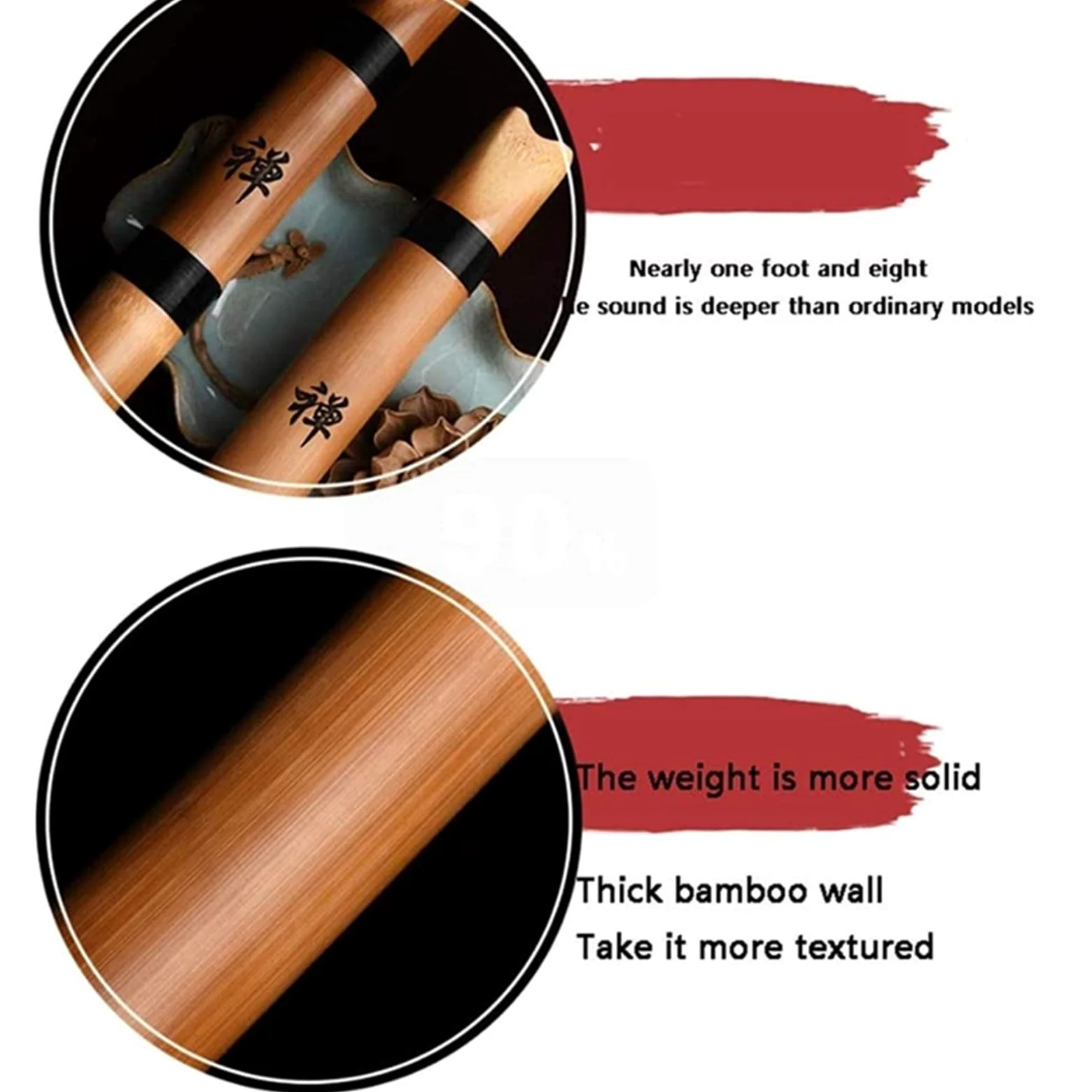 Loch für Anfänger Japanische Flöte Shakuhachi Tang Professionelle Play Eigho Hole Art Musikinstrumente männlich und weiblich G Key F Key (Schwarz)