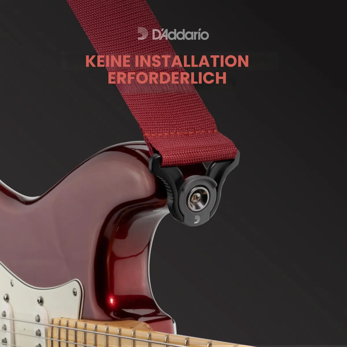 D'Addario Auto Lock Polypro Gitarrengurt, Schwarz