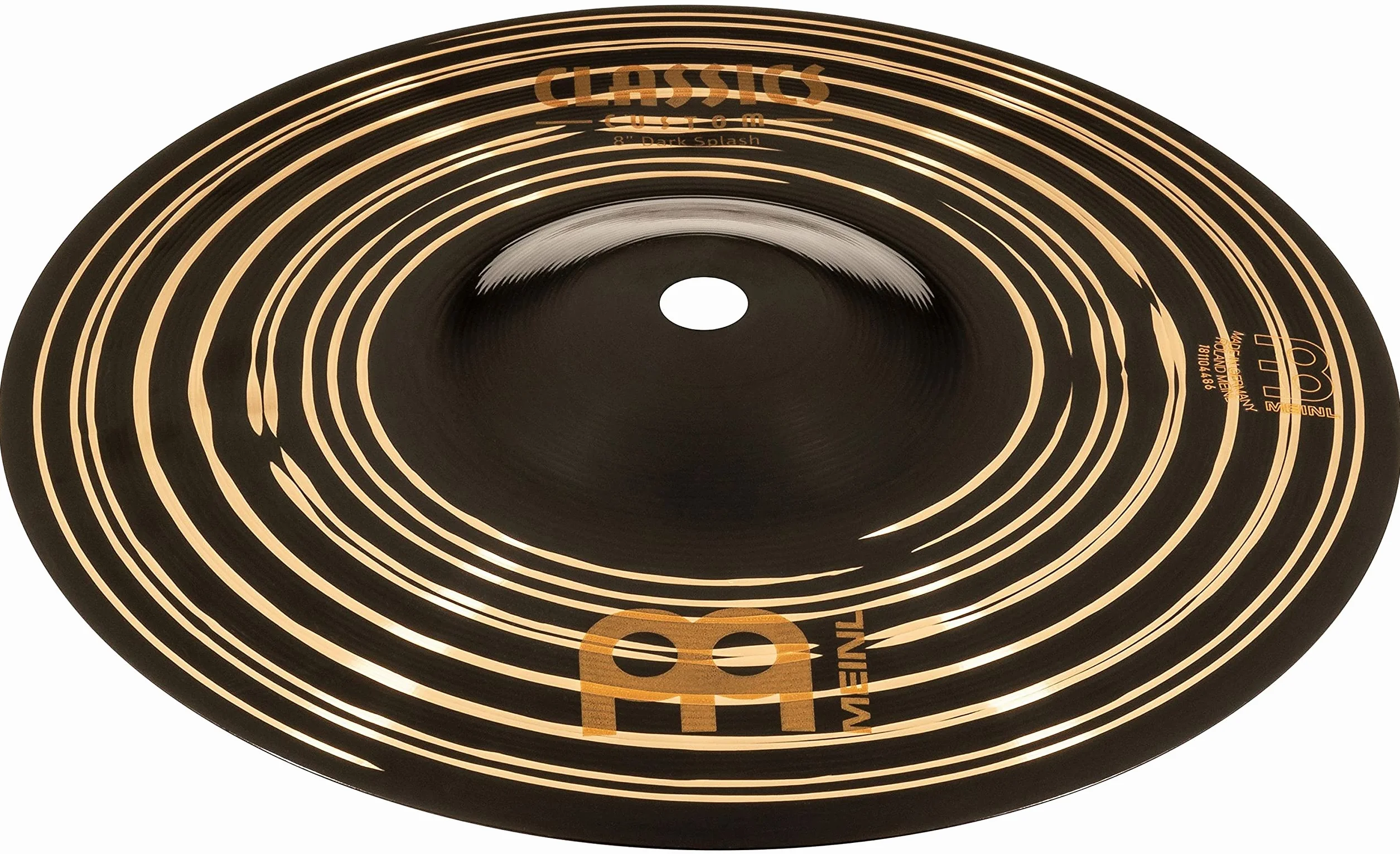 Meinl Cymbals Classics Custom Dark Splash — 8 Zoll (Video) Schlagzeug Becken (20,32cm) B12 Bronze, Dunkles Finish (CC8DAS)
