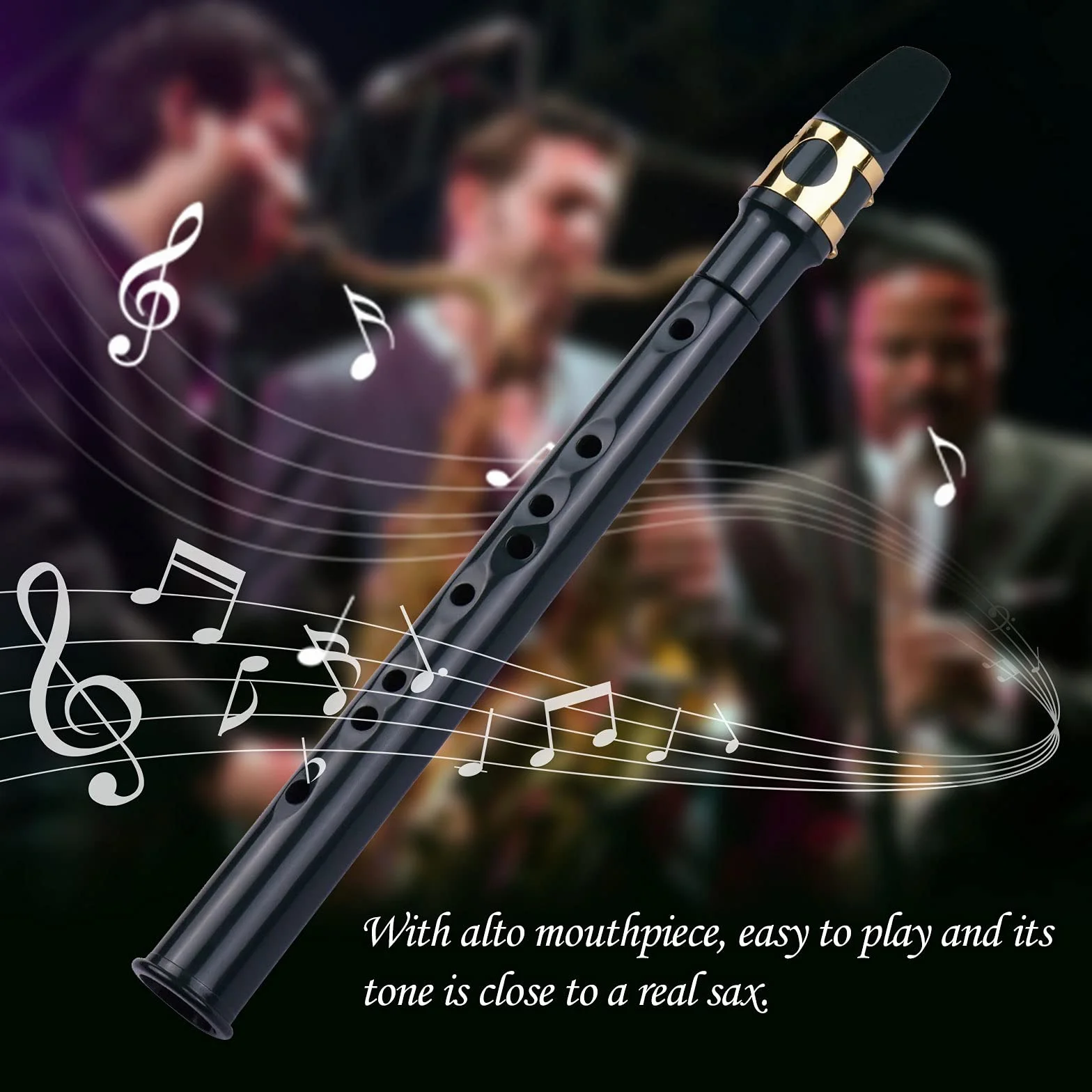 Mini Saxophon, Musikinstrument ABS Tasche Tragbar Klein Saxophon Instrument, für Anfänger und professionelle Künstler, mit Schilf, Zahnpolster, Grifftabellen, Tragetasche