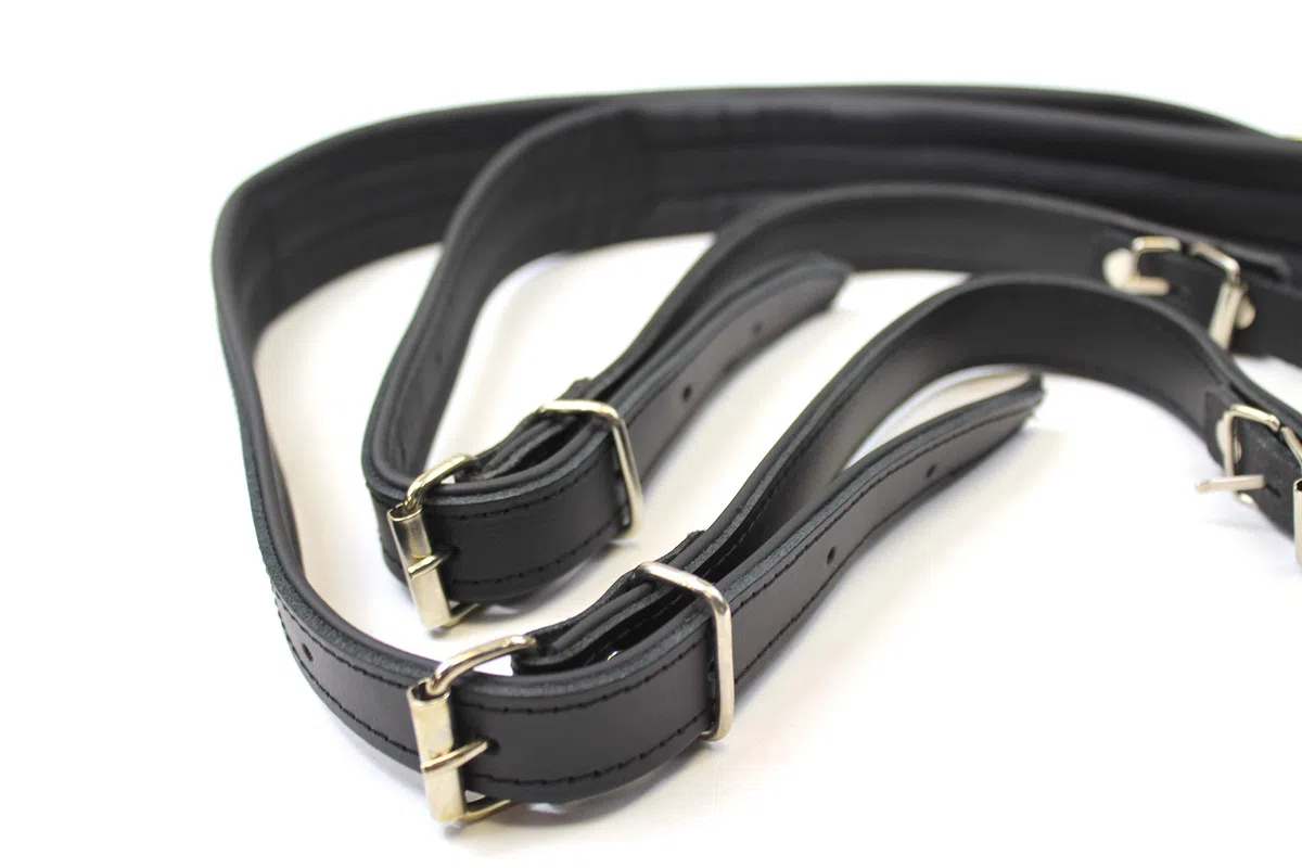 Akkordeon gurt leder 4cm schwarz Schulterriemen 120Bass