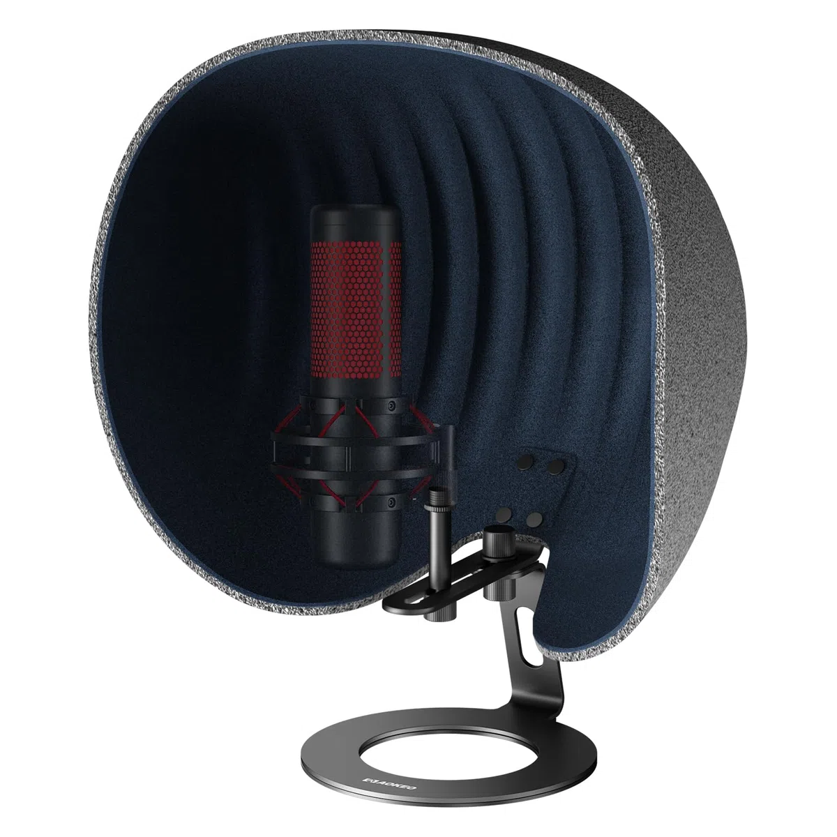 Mikrofon Isolation Schallschutz,AOKEO 2024 professionelle Aufnahme Studio Ausrüstung, 360° Musik Studio Mic Shield, passend für Blue Yeti, Snowball iCE, HyperX QuadCast, SoloCast