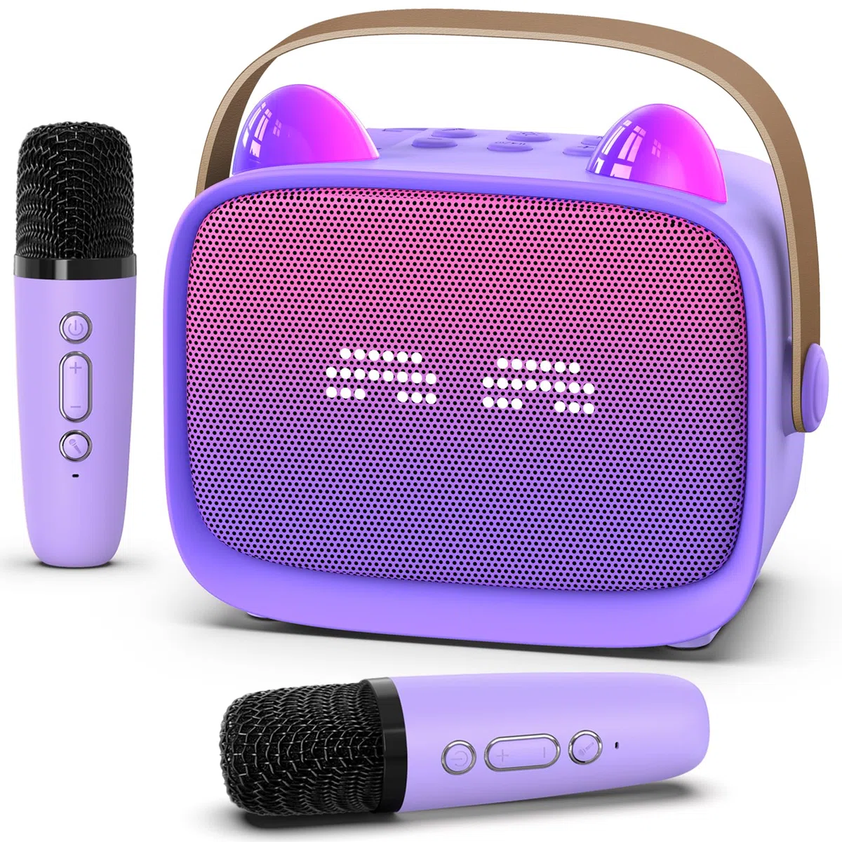 Karaoke Maschine mit 2 Karaoke Mikrofonen Kinder: Mini Karaoke Maschine Geschenk Mädchen mit Mikrofon Kindertag Geschenk Spielzeug 3-12 Jahre - Geburtstagsgeschenk MusikLautsprecher
