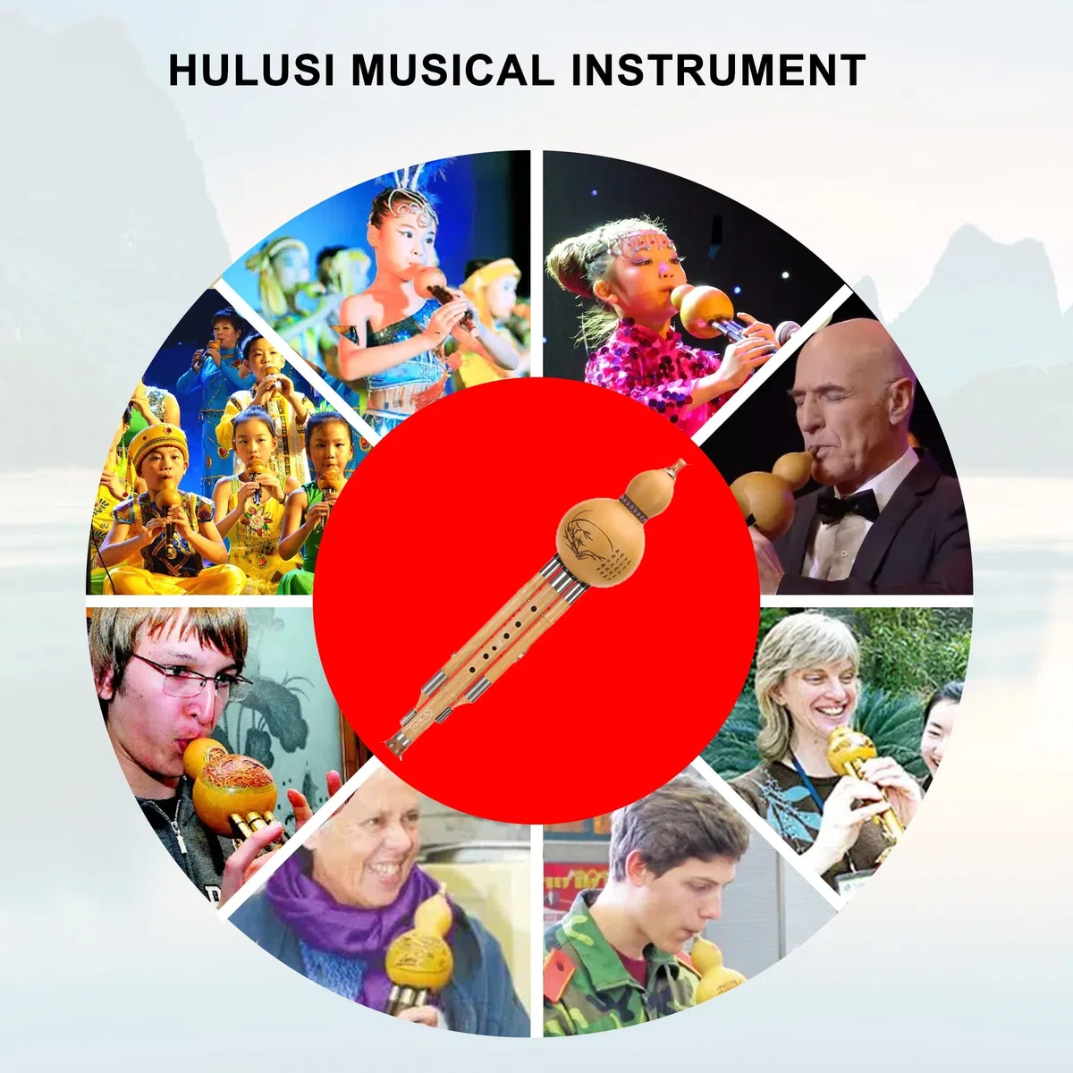 Hulusi-Kürbis-Kürbis-Flöte, traditionelles chinesisches Instrument mit chinesischem Knotenkasten, natürliche Hulusi-Flöte, Blasinstrument for erwachsene, Anfänger(C KEY)