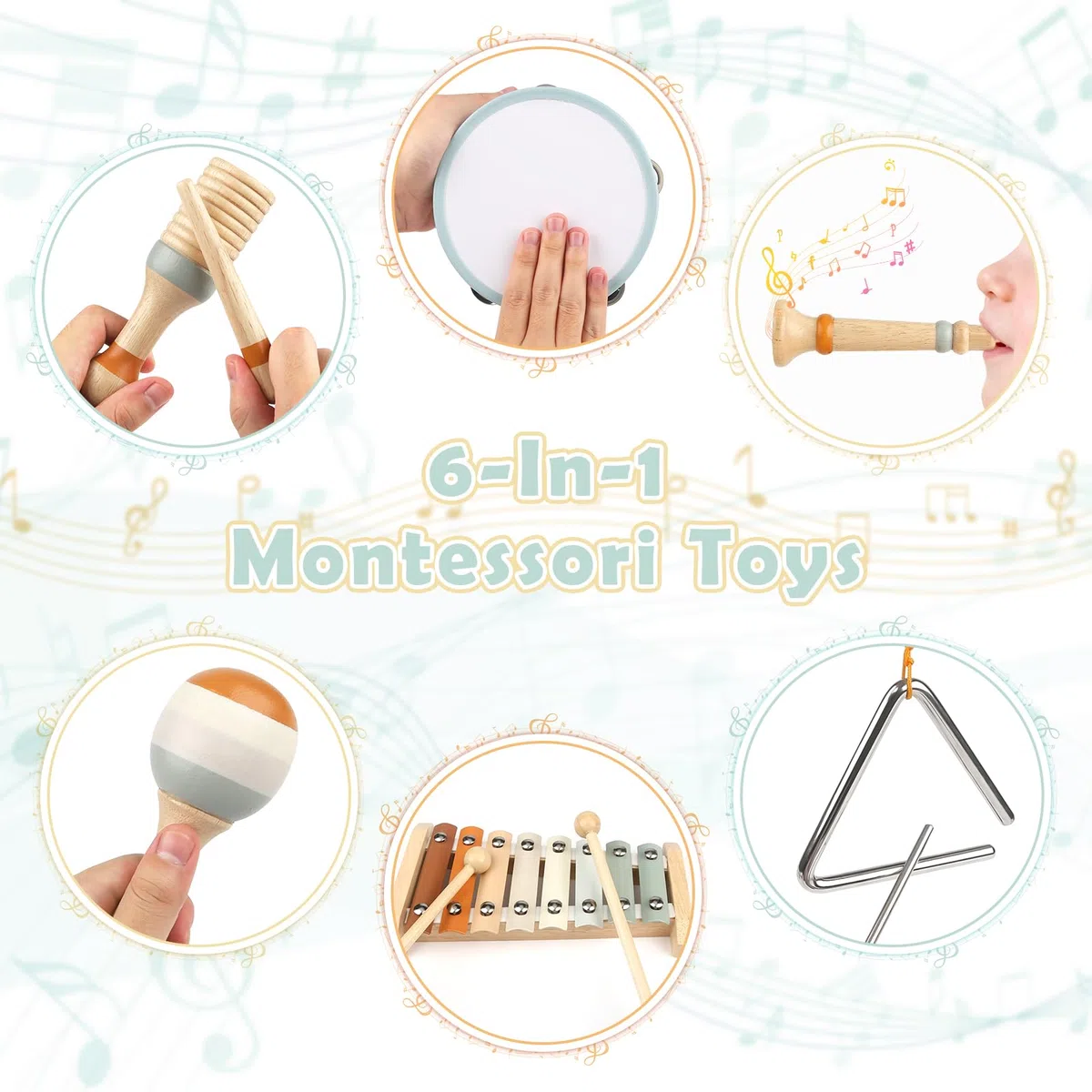Musikinstrumente für Kinder Kinderspielzeug ab 3 Jahre holzspielzeug Trommel Xylophone für Kinder Baby Musikspielzeug Montessori Spielzeug ab 3 Jahre