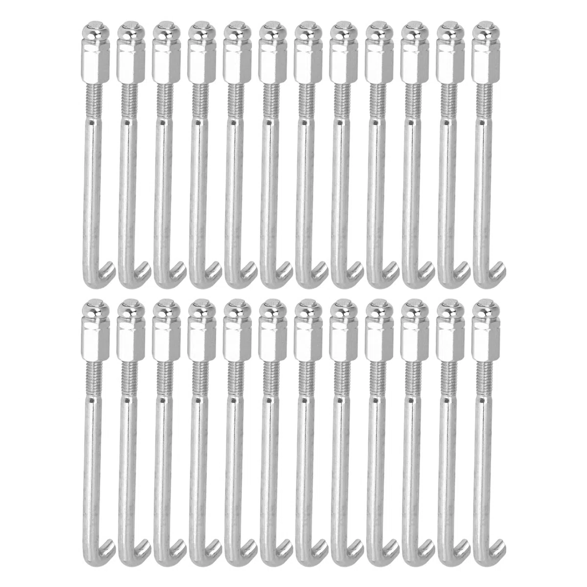 24 PCS Banjo Hook Brackets Banjo Nuts Set Zubehör Round Silver Banjo Nuts Set Musikinstrumentenzubehör Hakenhalterungen