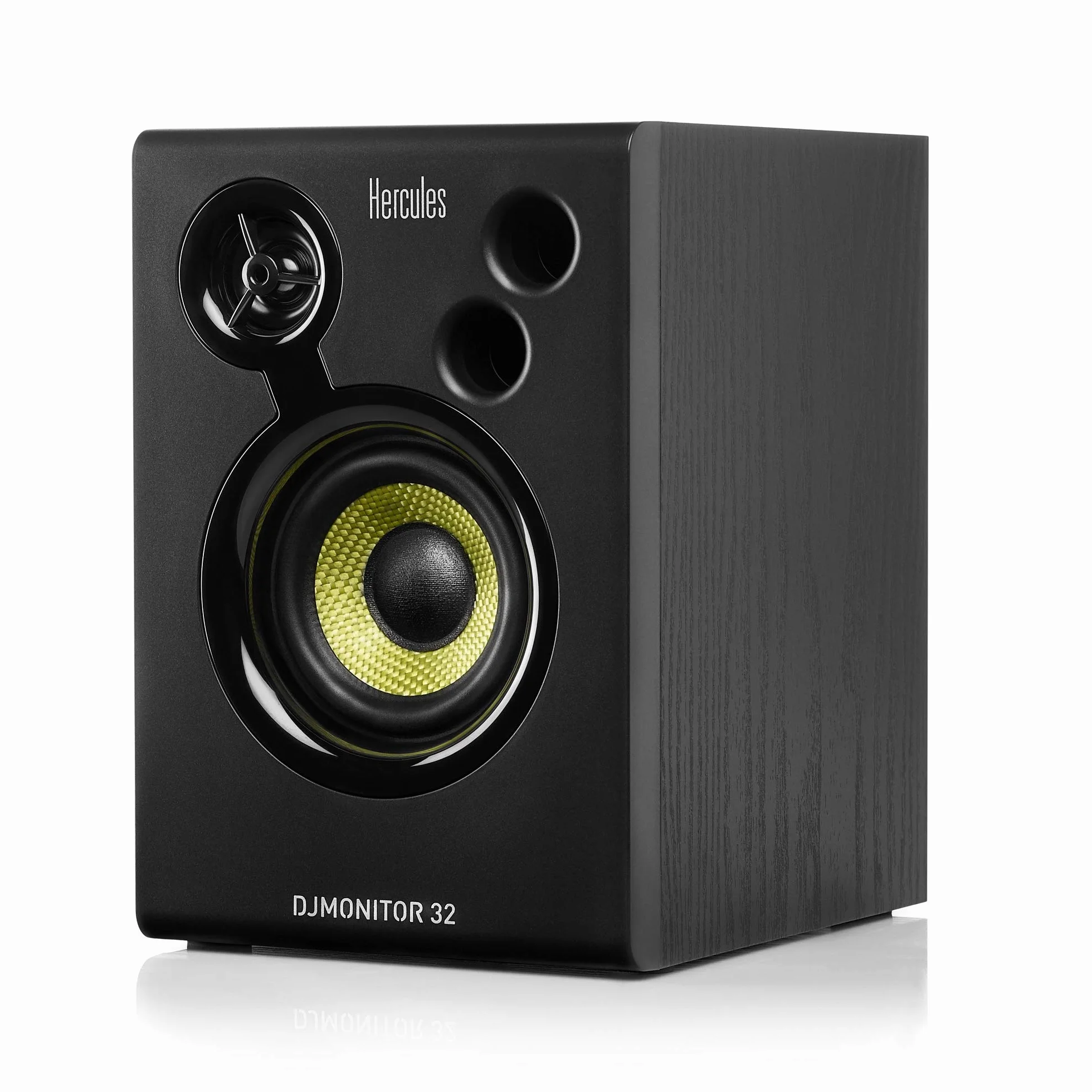 Hercules DJSpeaker 32 Party - 2 x 15 Watt RMS Aktive Monitor Lautsprecher mit eingebauten Lichteffekten, Schwarz
