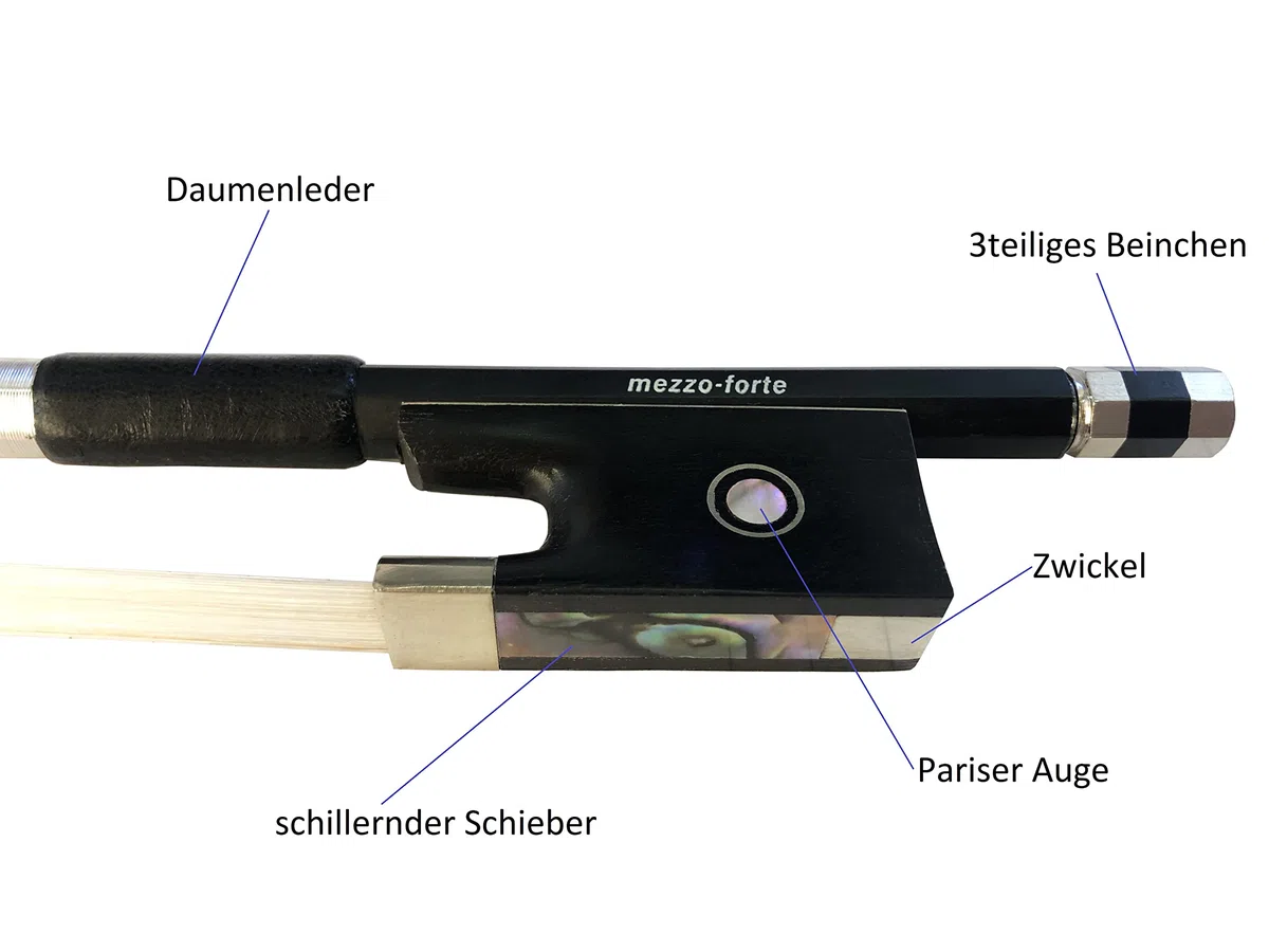 Violinbogen Geigenbogen Carbon Kohlefaser Violine Geige 3/4 mezzo-forte – gerade, stabil, spielfreudig