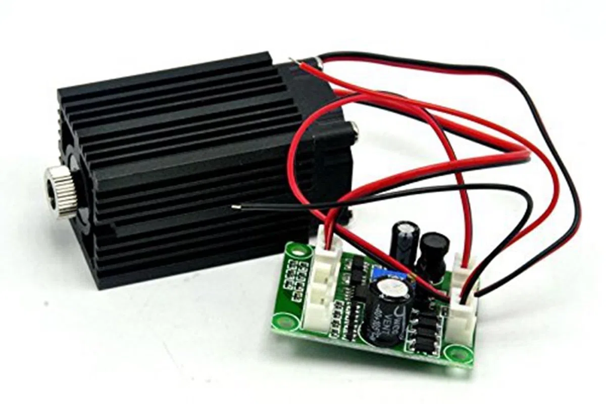 12V Industrie/Labor Laser 450nm 1000mW 1W blaues Diodenlaser-Punkt-Modul mit TTL & Adapter & Langzeitarbeit
