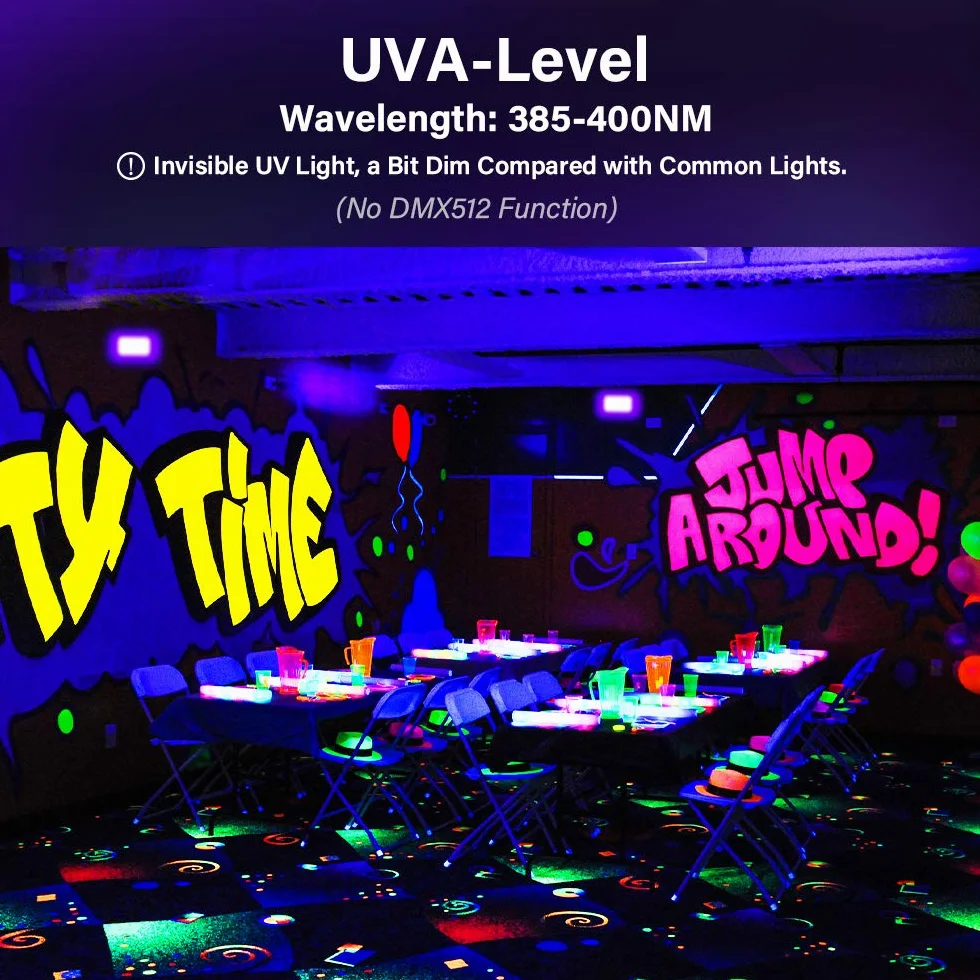 Onforu 2 er 30W LED Schwarzlicht Strahler, UV Fluter mit Stecker, IP66 Wasserdicht Schwarzlichtlampe, Fluoreszenz Blacklight mit Schalter, UV Scheinwerfer Partylicht für Bar, Neonfarben, Party Deko