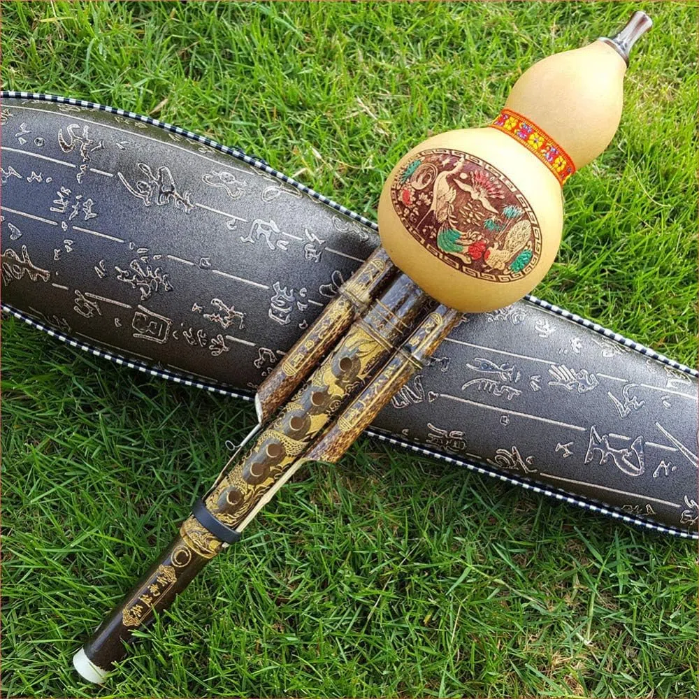 Bambusflöte Hulusi Chinesische Professionelle Handgemachte Ethnische Blasinstrument Kürbis klarer Klang Ideal Anfänger Musikliebhaber Geschenk Schlüssel C